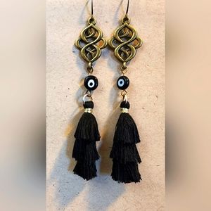 Black Evil Eye Earrings